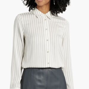 VINCE. Pin stripe blouse!! Quality and class! It’s gorgeous!! New!! L